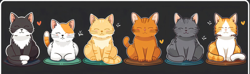 Fototapeta premium Crafting Purrfection, The Ultimate Guide to Vector Illustration Masterpieces for International Cat Day