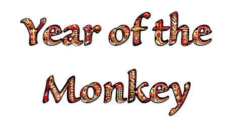 Fototapeta premium Chinese New Year of the Monkey text graphics
