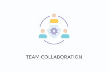 Team Collaboration Vector Icon Or Logo Illustration