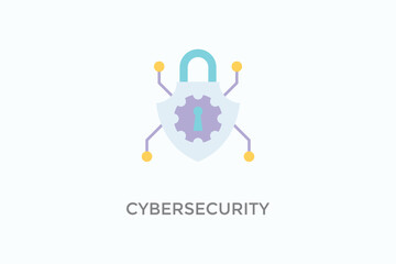 Cybersecurity Vector Icon Or Logo Illustration