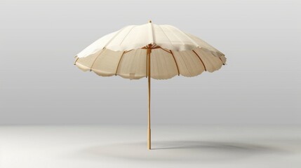3D realistic image of a beach umbrella, clean lighting, isolated on background