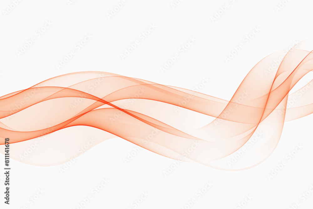Poster abstract flow of smooth lines of peach color. transparent wavy element.