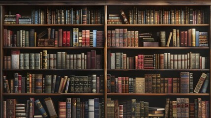 3D realistic image of a bookcase, clean lighting, isolated on background