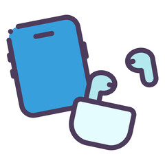 smartphone and earphone icon