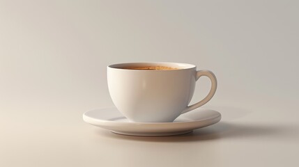 3D realistic image of a coffee cup, clean lighting, isolated on background