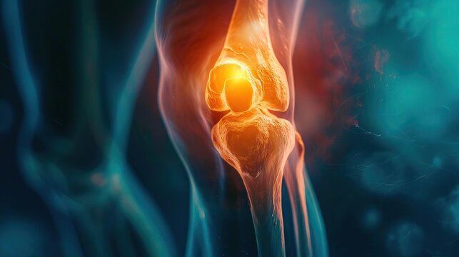 A cinematic Xray image of a knee injury, captured in ultrahigh definition with the Fujifilm XT4 and a 50mm f12 lens, featuring backlighting for HDR clarity and intricate details