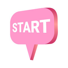 pink speech bubble with text