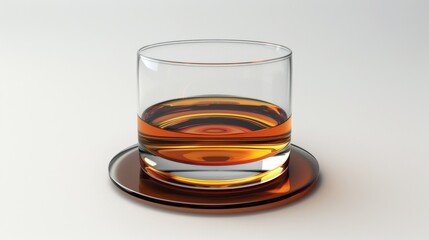 3D realistic image of a drink coaster, clean lighting, isolated on background