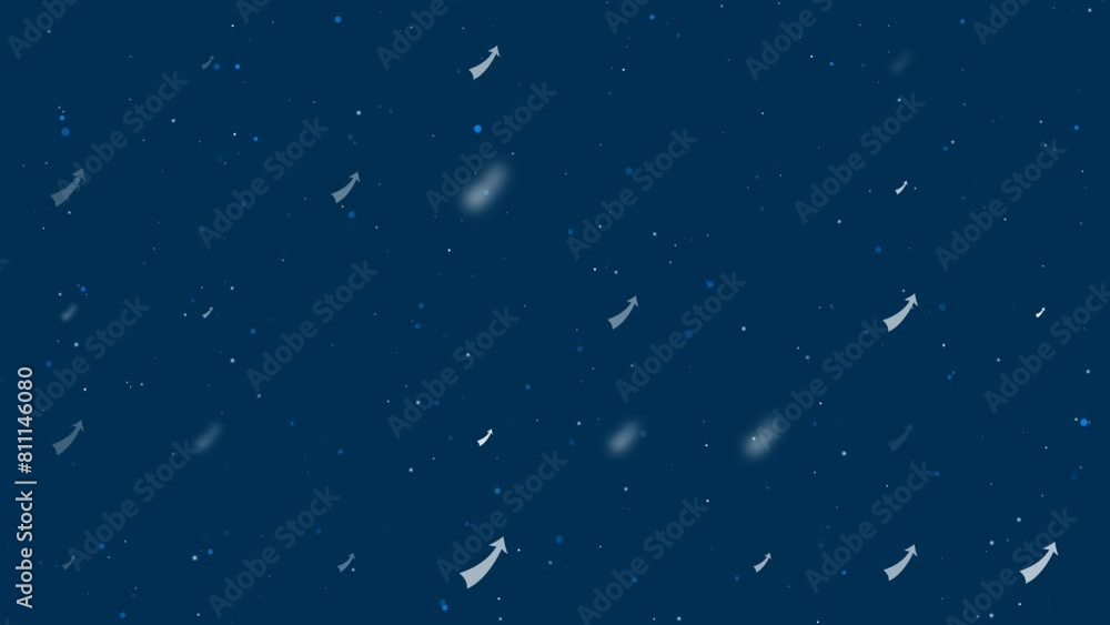 Poster template animation of evenly spaced up arrows of different sizes and opacity. animation of transpare