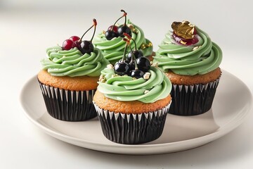 Delicious Absinthe Cupcakes with Black Currant and Cherry