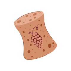 red wine cork bottle cartoon. alcohol glass, wood kitchen, vine food red wine cork bottle sign. isolated symbol vector illustration