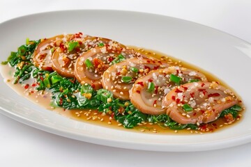 Fiery Abalone Slices with Umami-Richness and Green Onions