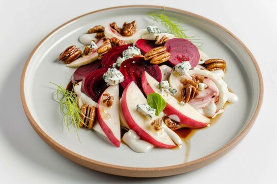 Elegant Winter Salad with Beets, Fennel, Apples, Stilton, and Pecans