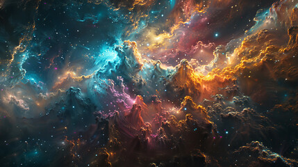 Cosmic Chromatics Colorful Galactic Wallpaper