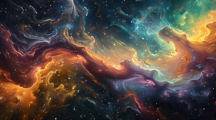 Cosmic Chromatics Colorful Galactic Wallpaper