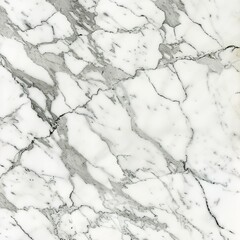 Closeup of classic white Carrara marble texture with soft gray veining, perfect for a luxurious kitchen or bathroom wall