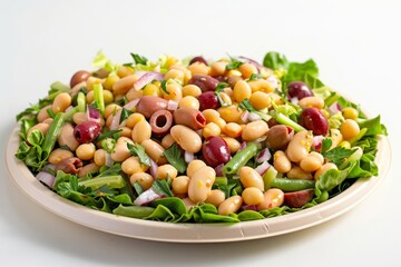 Wholesome and Tasty Bean Salad with a Variety of Beans and a Zesty Red Wine Vinegar Dressing