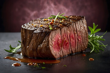 A close up of a delicious beef steak