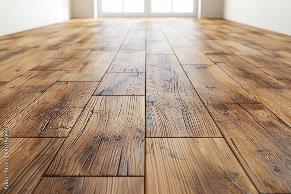 Poster a simple wooden floor with a window in the background. suitable for interior design concepts