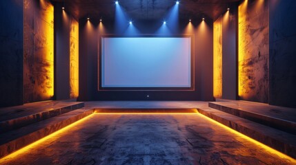 Obraz premium 3D realistic image of a projector screen, clean lighting, isolated on background