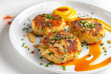 Artisanal Crab Cakes with Fresh Chives and Sabayon