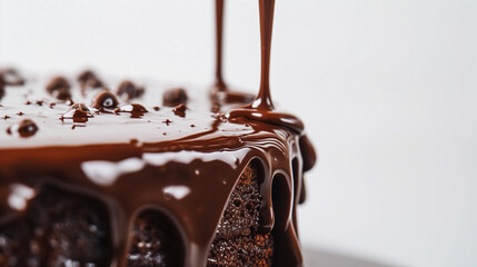 Obraz premium Elegant Dark Chocolate Cake with Dripping Ganache