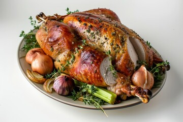 Tasty Thanksgiving Turkey with Garlic, Butter, and Poultry Herbs