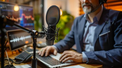 Image of a financial podcast being recorded, discussing major investment failures and their lessons
