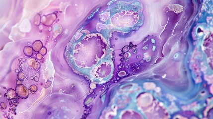 Examining a tissue section of ductal cell carcinoma and adenocarcinoma from human breast cancer under a microscope using an H E stain for a pathology diagnosis a key medical concept Magnifi