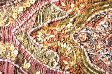 Indian patchwork carpet in Jaisalmer,Rajasthan, Asia