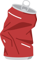 Broken can, Crushed Drink or beer can Illustration
