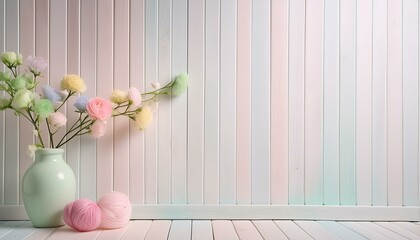 Colourful striped wooden wall as background. Bright pale pastel colours. 