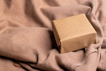 Closeup of a brown color girf box