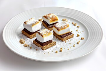 Homemade S'Mores: Delicious and Visually Stunning on White Plate
