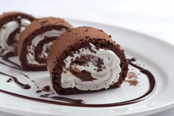 Luxurious Chocolate-Wafer Roll with Fluffy Whipped Cream Filling