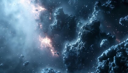 Fototapeta premium Illustrate the vastness and complexity of a galaxy cluster in a dynamic composition