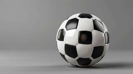 Fototapeta premium 3D realistic image of a soccer ball, clean lighting, isolated on background