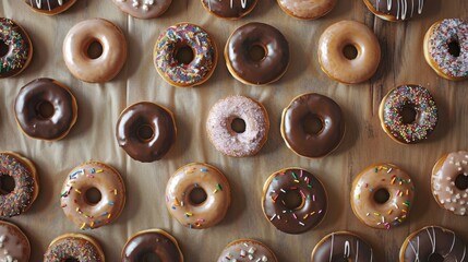 Indulge your wedding guests with a delightful and festive treat of chocolate donuts displayed on a charming donut wall It s a sweet touch to add to your special day