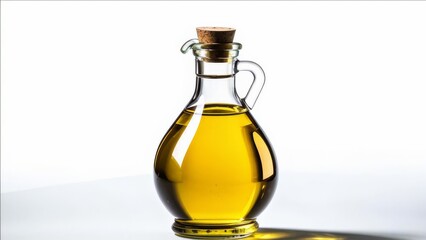 Glass bottle with olive oil.