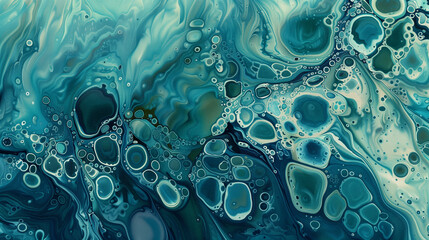 Abstract Aqua Fluid Art Forms