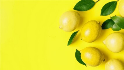 Yellow background decorated with lemons.