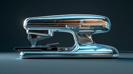 3D realistic image of a stapler, clean lighting, isolated on background