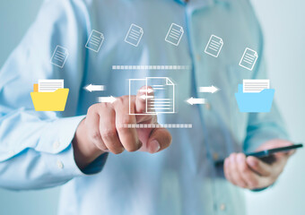 Transferring data between folders, backup data, exchanging files in folders, sending documents over the Internet, DMS. Loading virtual documents into another folder.