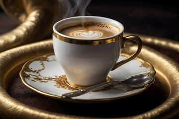 An expensive cup of coffee with an isolated background