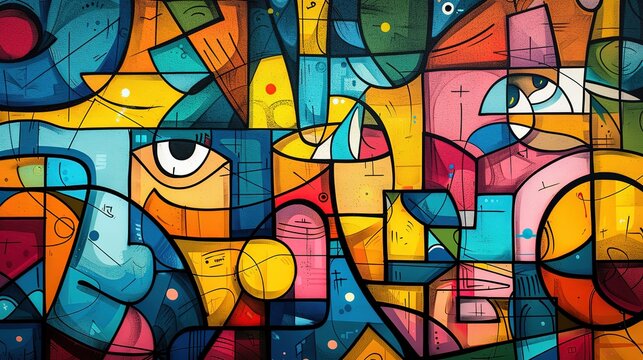 colorful graffiti art design bright cheerful whimsical background, Generative Ai