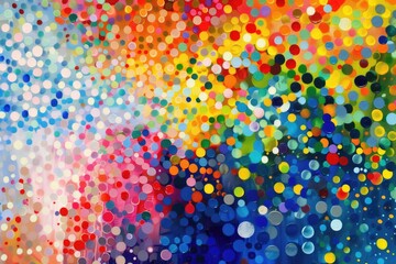 Colorful abstract painting with circles. Suitable for backgrounds or modern art concepts