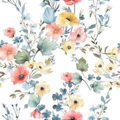 Beautiful watercolor flowers on a white background, perfect for various design projects