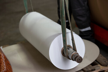 Roll of paper for the production of paper wallpaper.