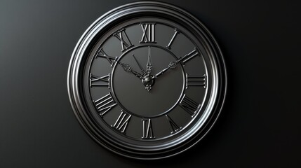 3D realistic image of a wall clock, clean lighting, isolated on background