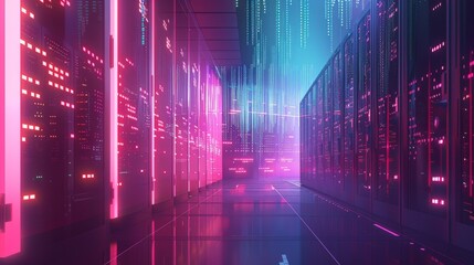 The image is a long, narrow hallway with bright lights at the end. The lights are reflecting off the shiny floor, creating a colorful and futuristic scene.